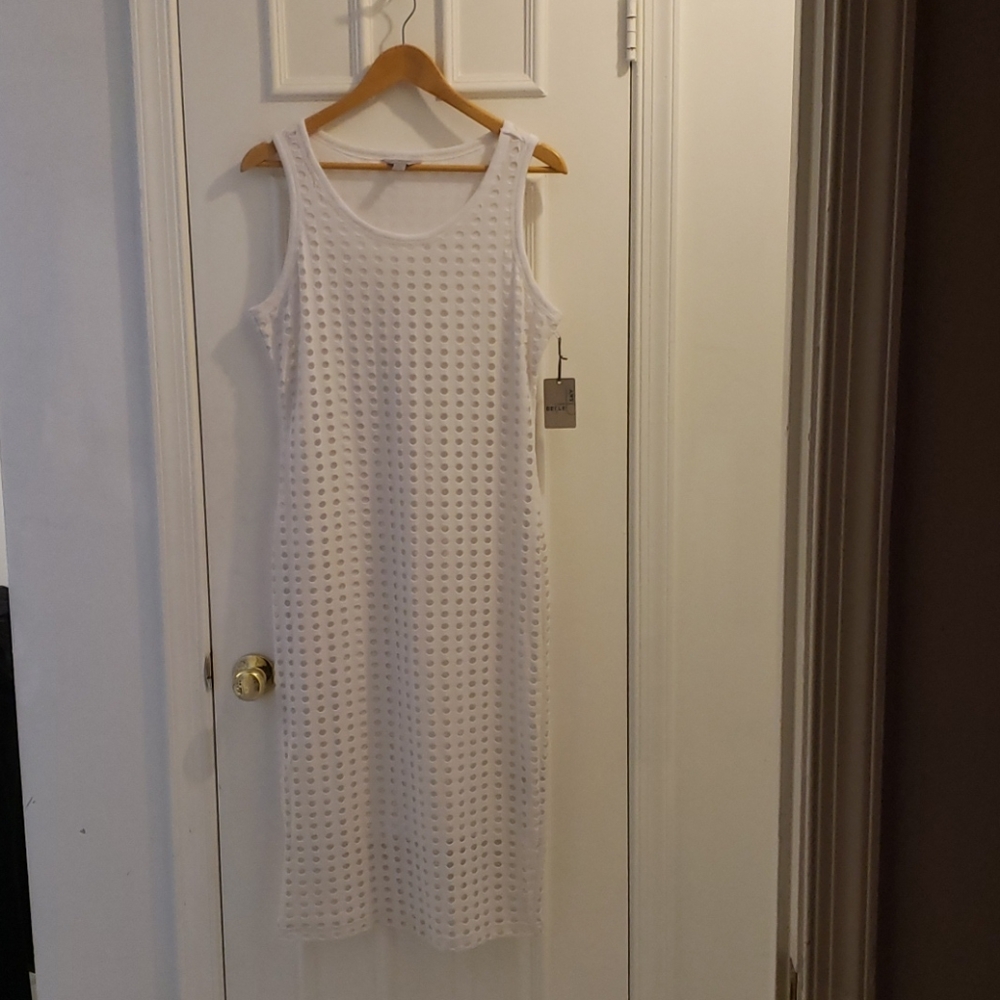 Belle Sky White Midi Dress